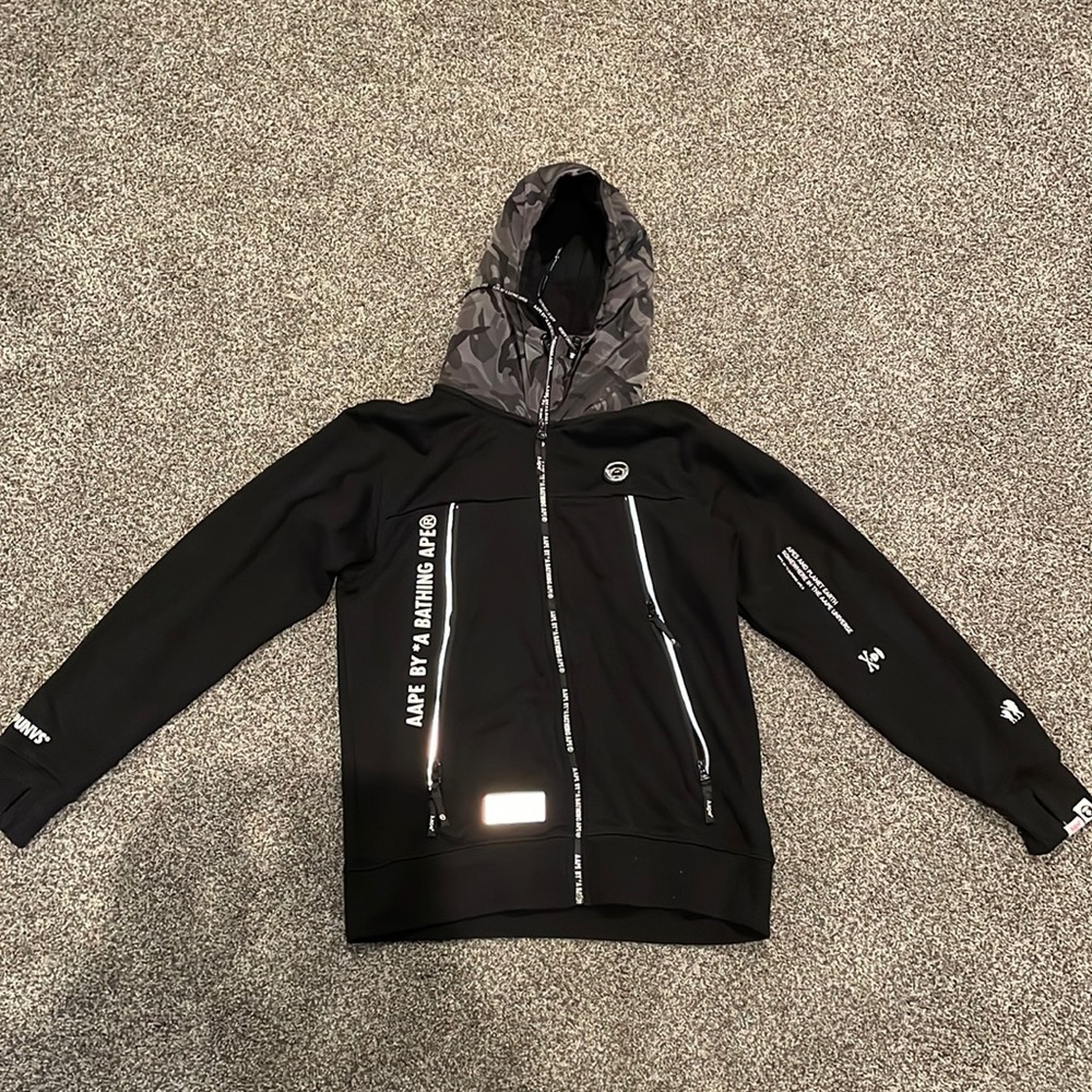 A Bathing Ape Shirts | Somewhere in The AAPE Universe Black Zip Hoodie